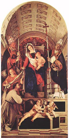 Lorenzo Lotto Madonna and Child with Sts Dominic